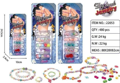 Rruaza dekorative Icom Beads on Card, për bizhuteri dhe punë dore DIY, shumëngjyrëshe