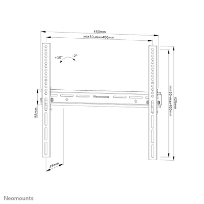 Ѕиден држач за ТВ Neomounts WL35-350BL14, 32\" 65\", 35 kg, црн