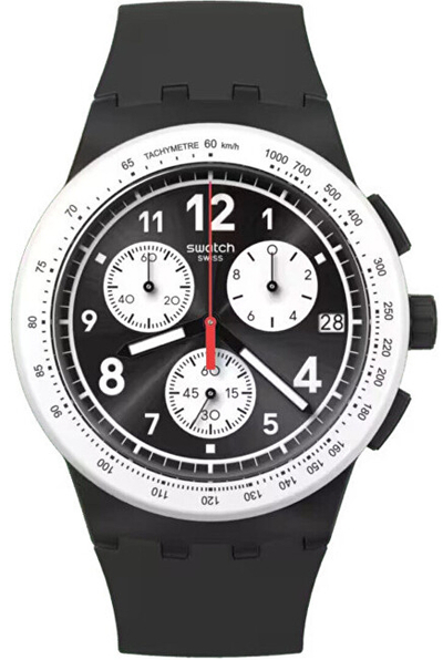 Orë dore për meshkuj SWATCH, e zezë