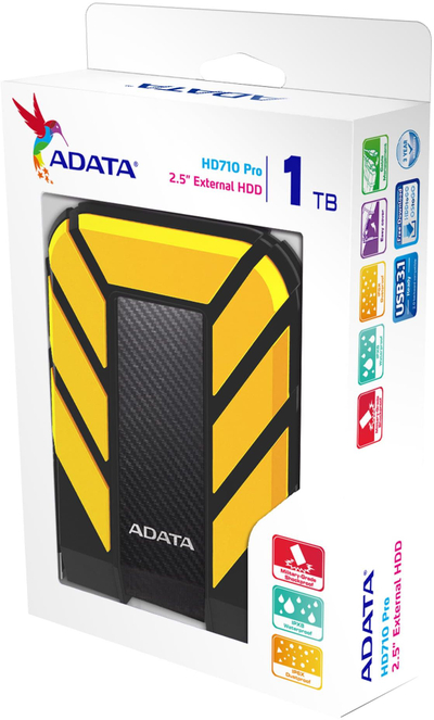 Disk i jashtëm ADATA HD710 Pro, 1TB, USB 3.1, i zi verdhë