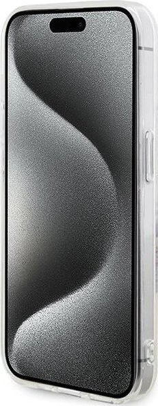 Mbulesë telefoni Guess IML Wreath me MagSafe për iPhone 15 Pro Max, transparente