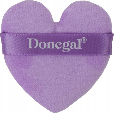 Sfungjer pudre Donegal Heart, velor, 7 x 7 cm, rozë