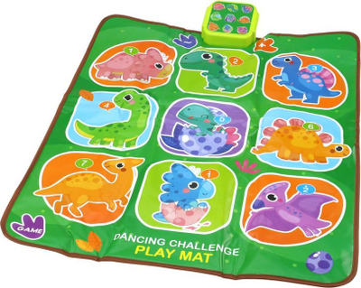 Tapet vallëzimi Leantoys Dinosaur Dancing Challenge, muzikor interaktiv, 82x65 cm, jeshil