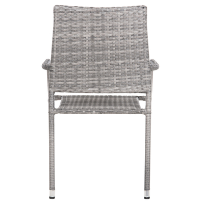 Karrige kopshti Morner HM6074.02, metal PVC wicker, 55x58x87 cm, gri