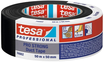 Shirit ngjitës duct tape Tesa Pro Strong, 50m, 50mm, i zi