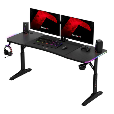 Tavolinë gaming Huzaro Hero 4.6 RGB, lartësi e rregullueshme, ndriçim RGB, e zezë