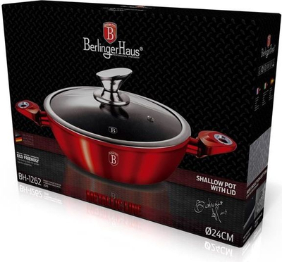 Tigan i cekët Berlinger Haus BH-1262, 2.4 Qt, 24 cm, i kuq