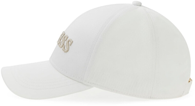 Kapele për femra Guess Baseball Cap AW5474COT01, pambuk, me strehë, e bardhë krem