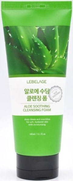Shkumë pastruese fytyre Lebelage Aloe Soothing, me aloe vera, heqës make up-i