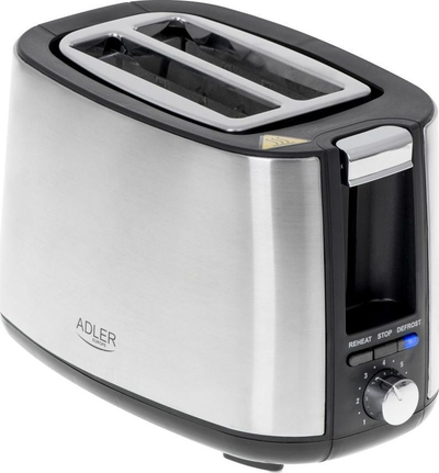 Toster Adler AD 3214, 900W, 7 shkallë pjekje, inox
