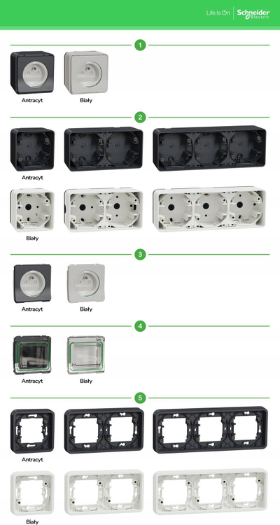 Çelës muri Schneider Electric Mureva Styl MUR35026, IP55, një tast, antracit