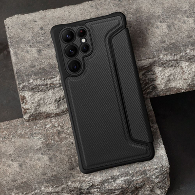 Mbulesë telefoni OEM Razor Book Wallet për Samsung Galaxy A22 5G, me portofol karte, e zezë