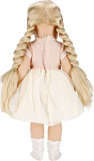 Kukull MEGA CREATIVE Baby So Lovely 499066, 40 cm, flokë bionde, fustan krem