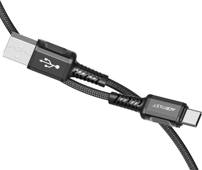 Kabllo USB Acefast USB A në USB C, 1.2 m, 3A, e zezë