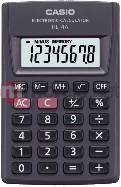 Kalkulator Casio HL-4A-S, 8 shifra
