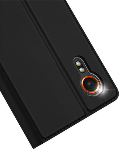 Kapak telefoni Dux Ducis Skin Pro për Samsung Galaxy XCover 7, me kapak palosje dhe xhep kartash, i zi