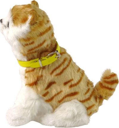 Lodër pelushi LeanToys Interactive Cat Kitty, lëviz kokën dhe bishtin, me zë, e bardhë portokalli