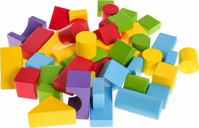 Lodra druri Jouet en Bois Colour Building Blocks, 50 copa, sorter formash, shumëngjyrëshe