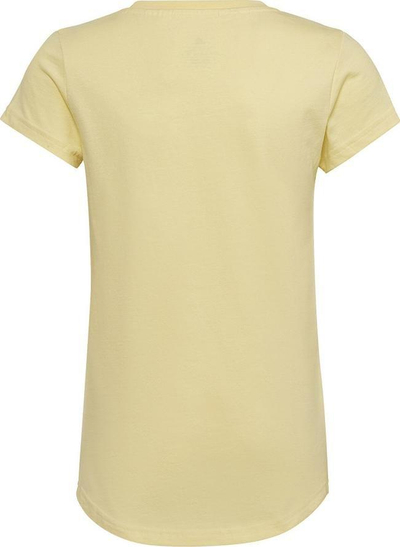 Bluzë për kalamaj adidas 3 BAR G Tee Jr HL1619, pambuk, e verdhë