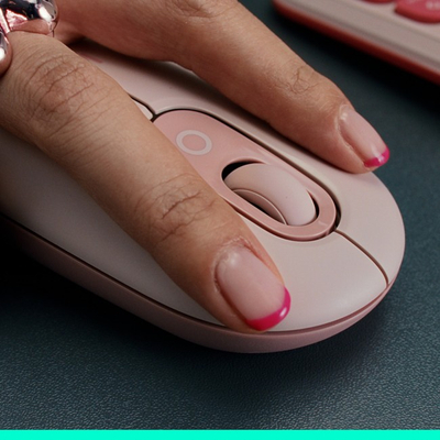 Maus wireless Logitech POP, buton emoji, SilentTouch, gri grafit