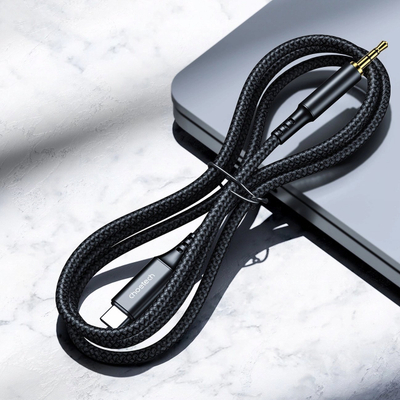 Kabllo audio Choetech USB C në 3.5 mm, 1 m, e zezë