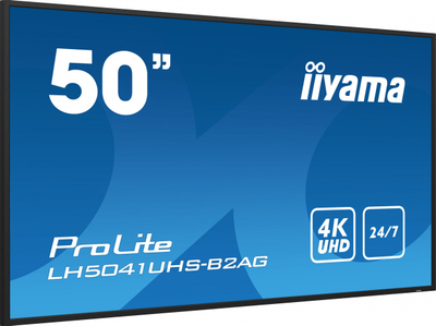 Monitor profesional për reklama Iiyama LH5041UHS-B2AG, 50\", 4K UHD, 500 cd/m², i zi