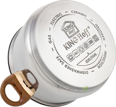 Set tenxhere çeliku Kinghoff KH 1768, 12 pjesë, për induksion, argjendtë