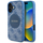 Маска за телефон Guess 4G Circle Classic Logo MagSafe, за iPhone 16 6.1", сина