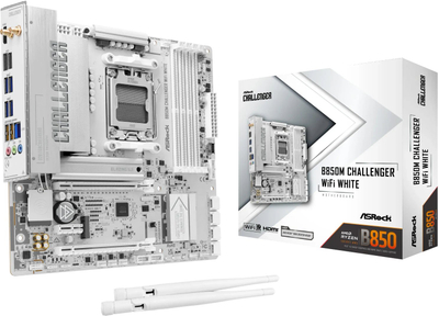 Pllakë amë AsRock B850M Challenger WiFi White, socket AM5, DDR5, e bardhë