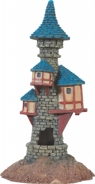 Dekor akuariumi Zolux Medieval Tower, rrëshirë, 18 cm, shumëngjyrësh