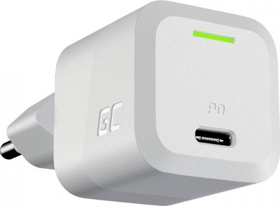 Karikues USB C Green Cell PowerGaN CHARGC06W, 1x USB C, 3A, i bardhë