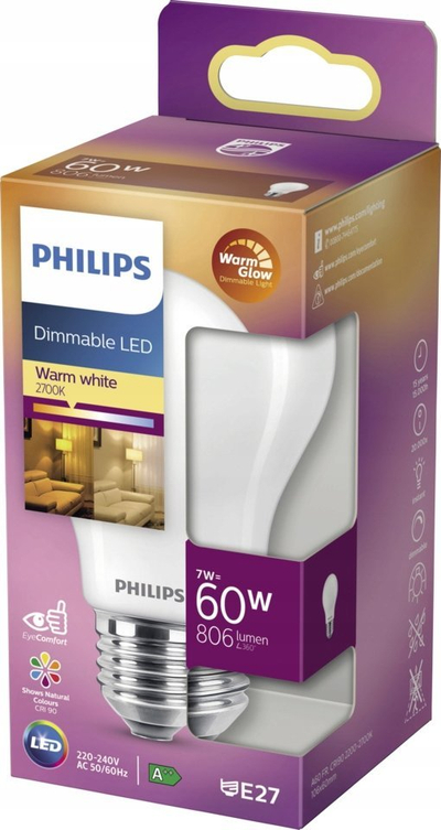 Llambë LED Philips 871951432385800, E27, 6W, e bardhë e ngrohtë