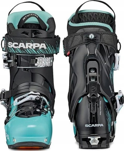 Çizme skitouring për goca Scarpa GEA 100, flex 100, nr 24.5, aqua me të zezë