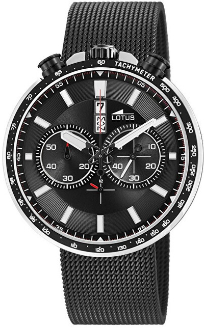 Orë dore për meshkuj Lotus Chrono L10139/4, e zezë