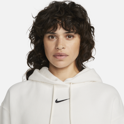 Bluzë me kapuç Nike Chelsea Phoenix Fleece, oversize, për goca, e bardhë Sail