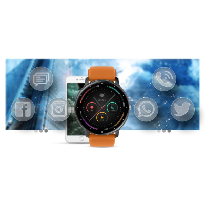 Ora inteligjente Gravity GT1-2 Pro, ekran 1.39", Bluetooth 5.2, portokalli me të zezë