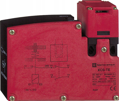 Çelës sigurie me solenoid Telemecanique XCS-TE XCSTE5312, 24V AC DC, power to unlock, plastik