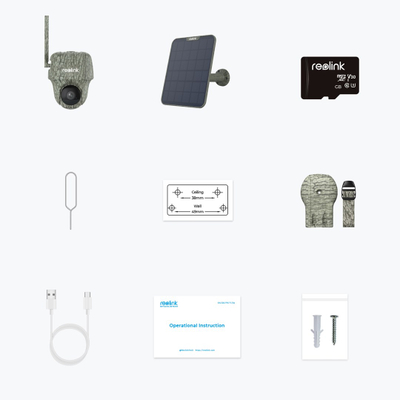 Kamerë rrjeti Reolink Go Series G450 me panel dielli, 4K 8MP, 355°/90°, gri