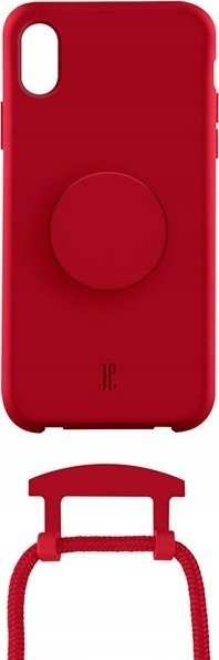 Mbrojtëse telefoni Just Elegance PopGrip për Apple iPhone X/Xs, TPU, me shirit varëse, e kuqe