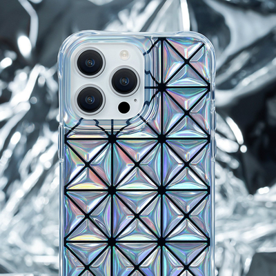 Mbulesë telefoni Kingxbar Miya Series për iPhone 14 Pro Max, TPU, efekt holografik, transparente shumëngjyrëshe