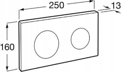 Buton rezervuari Roca PL10 Duplo One, dyfishtë, krom