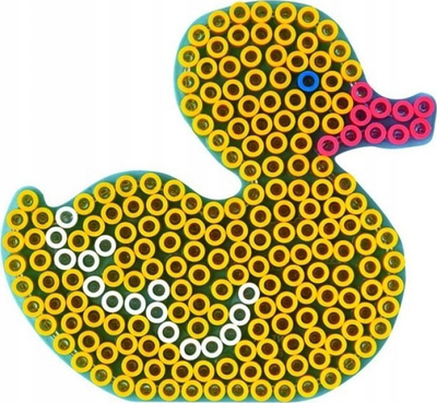 Pllakatë rruazash Hama Maxi Pegboard Duck, formë rosaku, transparente, shumëngjyrëshe
