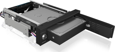 Mobile rack ICY BOX IB-167SSK për hard disk 3.5\", për bay 5.25\", i zi
