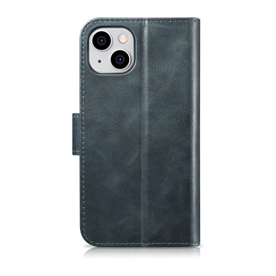 Kollf iPhone 14 Plus Icarer 2IN1, me kapak, pamje lëkure, blu e errët
