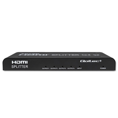 Ndarës HDMI Qoltec 1x4, aktiv, 4Kx2K, i zi