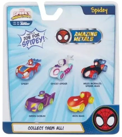Makinë lodër metalike Marvel Spidey Amazing Metals, modele të përziera, me ngjyra nga të gjitha