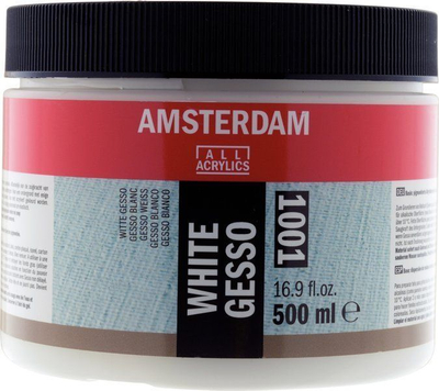 Primer akrilik Amsterdam 1001 White Gesso, 500ml, i bardhë