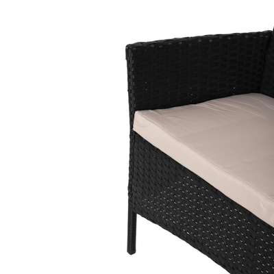 Set kopshti lounge 4-pjesësh Stasia (HM6089.01), zezë
