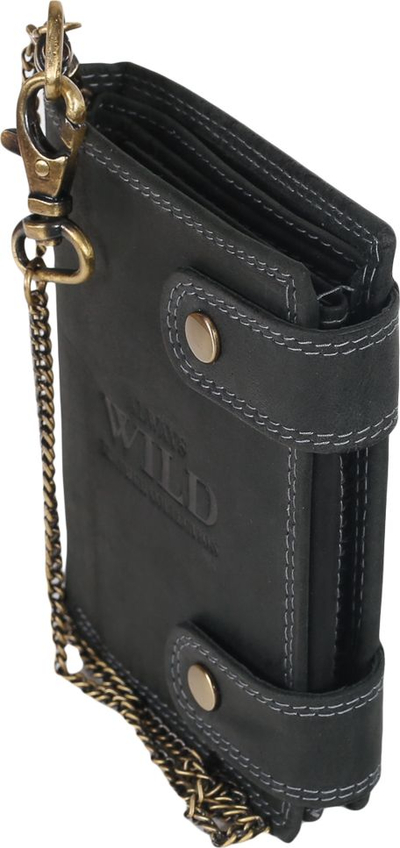 Portofol për burra Always Wild, lëkurë nubuck, RFID, i zi