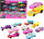 Set lodrash me makina metalike Pink Cars, 10 copë, shumëngjyrëshe